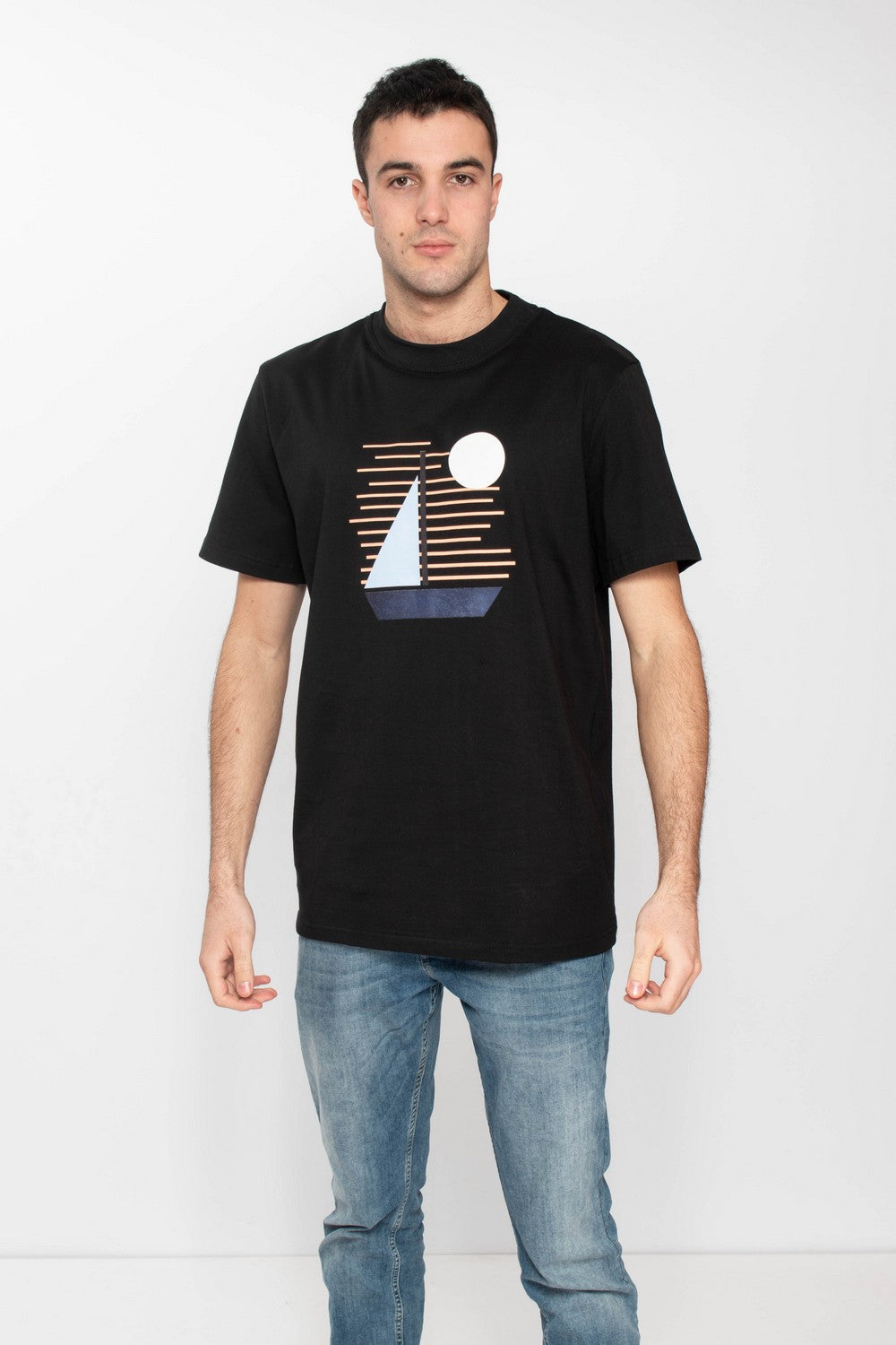 Muška Pamučna Majica Sailor Boi – Crna – RUSH